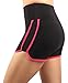 Neonysweets Womens Yoga Shorts Fitness GYM Workout Short Pants Black Red L