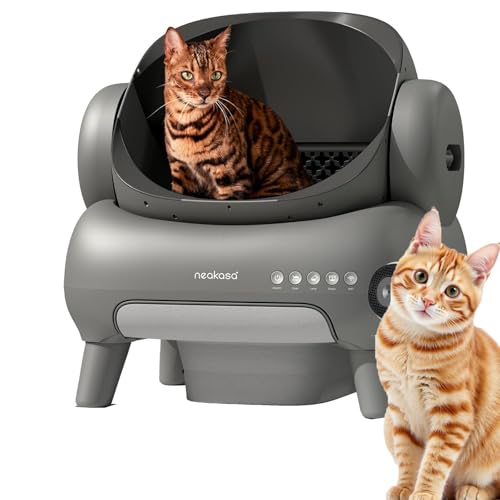 Banheiro Gato,Caixa de areia Autolimpante Para vários Gatos - Caixa de Areia Automática para Gatos com Autolimpeza - Remoção de Odores com Controle por APP (Extra grande)