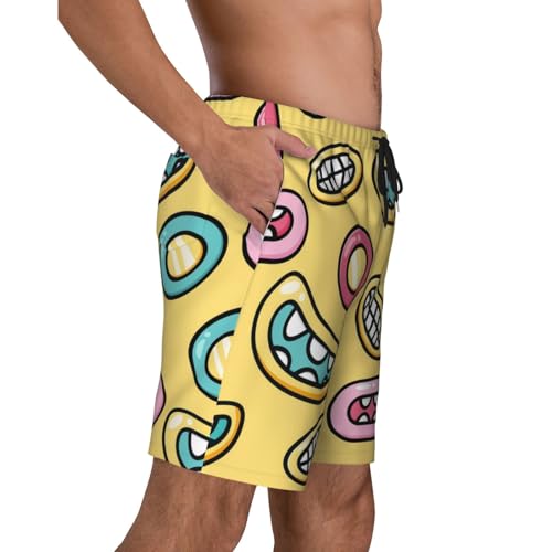 Men's Beach Shorts Cartoon Pattern Mens Swim Trunks Board Shorts with Pockets Swimwear Bathing Suits3
