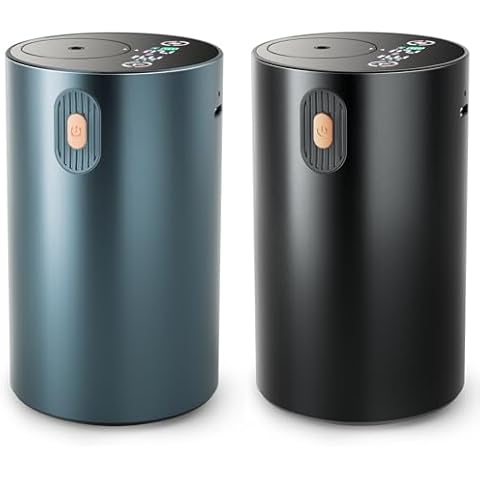 JUANANIUG Waterless Essential Oil Diffuser Rechargable: Portable Aromatherapy Diffuser for Car and Home - 4 Concentration Adjustments and Timers (Gray and Black) Cover