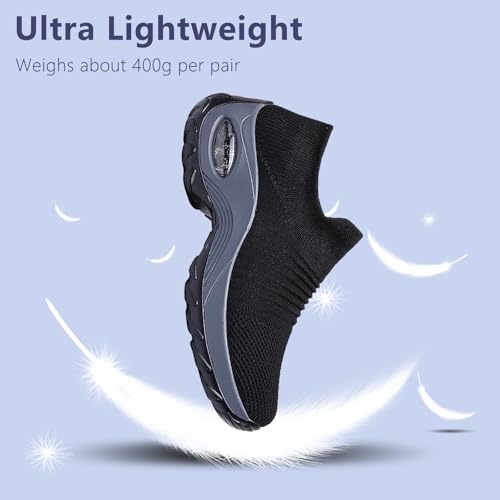Image of Non Slip Work Shoes Women, Slip On Sneakers Women,Work Shoes Walking Gym Nurse Mesh Casual Fashion Sneakers Comfort Breathable Lightweight