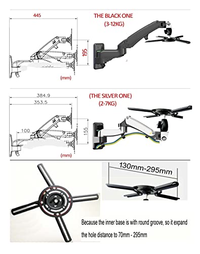Soporte de pared para proyector F150PR-A de movimiento completo negro 5