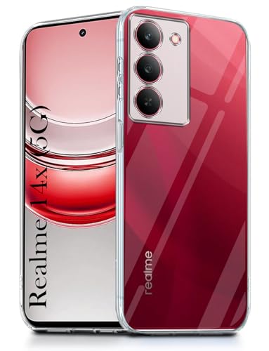 Image of Jkobi Back Cover for Realme 14X (Silicone Clear Shockproof Case with Camera Protection | Soft and Flexible | Transparent)