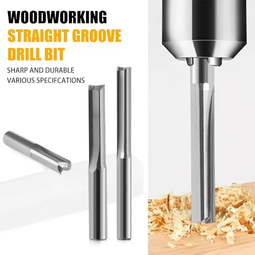 Trvoxviq Gerade CNC-Fräser-Bits Schaftfräser 5 Stück Frässchneider Werkzeuge mit 2 Rillen, 2x17mm, 1/8’’ Schaft Vollhartmetall CNC-Bits Mühlensets für PVC Acryl Gravur Schnitzen