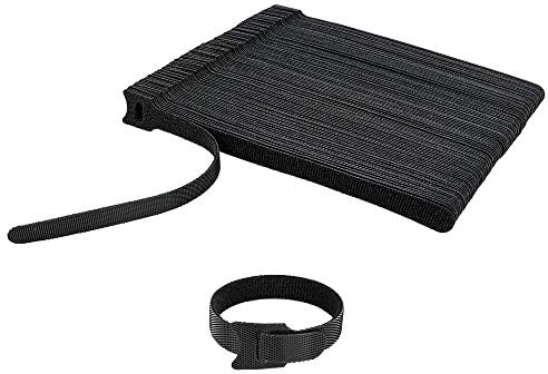100 PCS 8x1/2 Inch Reusable Fastening Cable Ties Black with Hook Loop Rope Holder, KOOWIN Adjustable Cord Organization Straps Management Cable Wraps Cord Wire Organizer for Home & Office