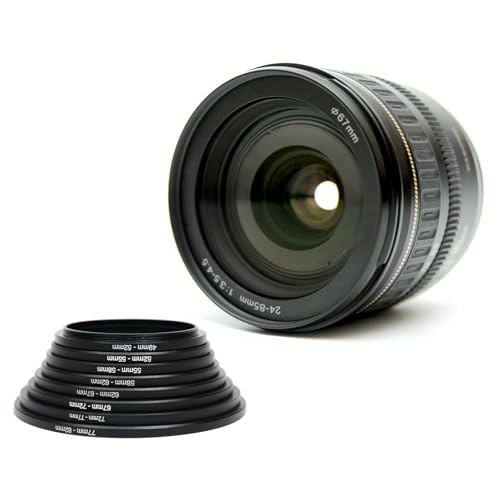 Image of PATIKIL 52mm-55mm Metal Step Up Ring, 2 Pack Camera Lens Filter Adapter Ring Aluminum for Camera Lenses, Black