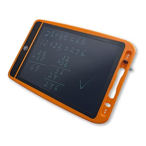 GRSTREE LCD Writing Tablet, 10 Inch Screen Digital drawing pad with Double headed writing Pen, Portable Writing Board with Lock Switch Pressure sensing, Handwriting Doodle Message Memo Board,Orange Cover