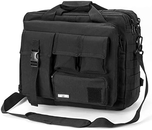 FANCYTIMES Military Briefcase,15.6 inch Men's Laptop Messenger Bag Tactical Briefcase Multifunction Outdoor Computer Shoulder Handbags (15.6", Black)
