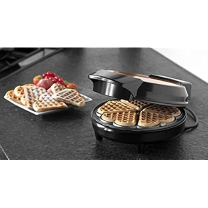 Bestron Waffeleisen für klassische Herzwaffeln, Waffelautomat mit Antihaftbeschichtung für Waffeln in Herzform, 700 Watt, Farbe: Kupfer – Bild 4