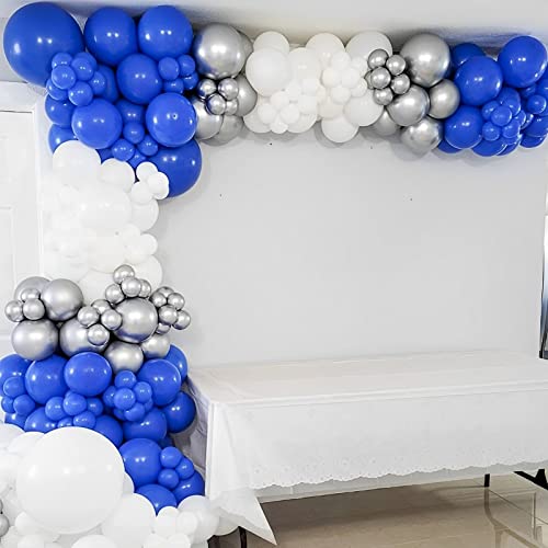 Image of Voircoloria 105pcs Royal Blue Balloons 12inch Party Balloons for Birthday Graduation Baby Shower Anniversary Nautical Party Decorations