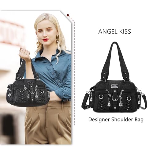 Image of Angel Kiss Small Purse Handbag for Women Crossbody and Shoulder Bags Multipocket Soft Hobo Purses