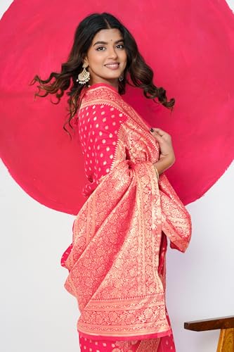 Image of Subham Saree for Woman Silk Cotton Kanjivaram | Soft Daily Wear Golden Zari Sari with Jacquard Blouse Piece