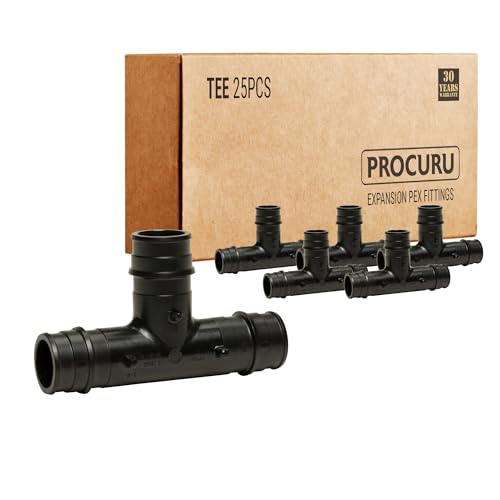 [25-Pack] PROCURU 1/2-Inch Tee, Expansion PEX-A F1960 Plumbing Fitting, Certified Safe