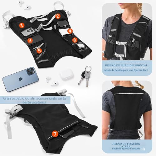 Chaleco hidratación trail running que reduce el rebote con bidones soft flask incluidos 5