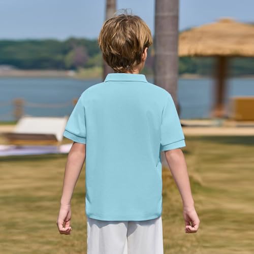 Boys Shirts Button Down Golf Short Sleeve School Uniform Active Cute Tops Quick Drying Summer Clothes Soft 3-14 Years3