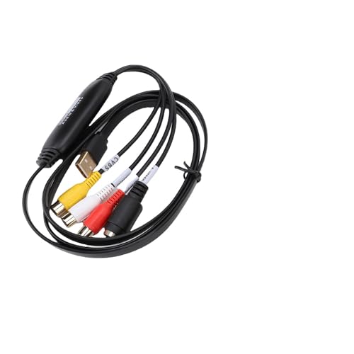 CHEOTIME Tarjeta de grabadora de Video, convertidor USB CVBS S-Video a Adaptador Digital, Enchufe y Reproducir 1080p NTSC PAL para PC VHS VCR