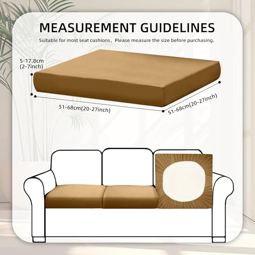 Image of BIETYONE 8Pcs Stretch Patio Cushion Covers,Outdoor Couch Covers Replacement,Outdoor Couch & Sofa Slipcovers,for Patio Furniture Cushion Covers,Washable Reusable urniture Protector (Camel, Cover Only)