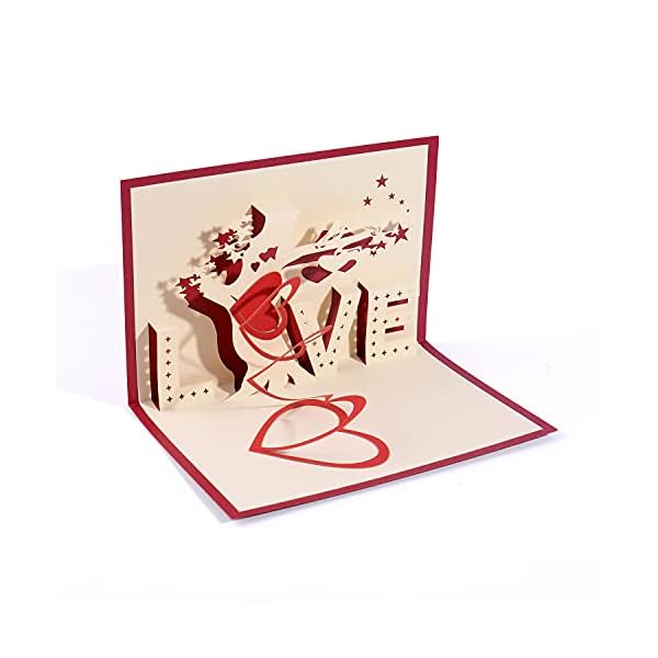 KUNSTIFY Tarjeta de felicitación 3D desplegable, regalo para novia, aniversario, hombre, mujer, padre, madre, pareja… - Imagen 3