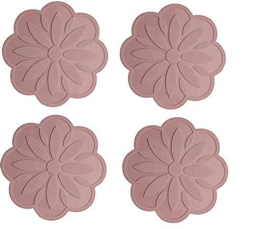 Image of Silicone Trivets Mats, Silicone Hot Mats Set, Silicone Hot Pads, Silicone Pot Mat for Countertop, Trivet Pads Heat Resistant, Table Placemats (Pack of 4 Brown)