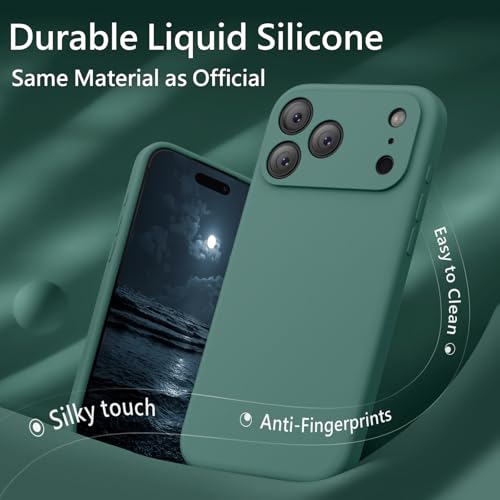 Image of FireNova Magnetic for iPhone 17 Pro Max Case, Compatible with MagSafe, [Integrated Silicone Camera Control Button] [Camera Protection] Anti-Scratch Microfiber Lining Phone Case, 6.9 inch, Midnight Green
