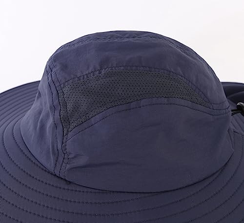 Image of Home Prefer Mens UPF 50+ Sun Protection Cap Wide Brim Fishing Hat with Neck Flap