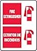 Accuform SBMFXG518VP Sign,"FIRE Extinguisher/EXTINTOR DE INCENDIOS", 14" Length x 10" Width x 0.055" Thickness, Plastic, 14" x 10", Red on White