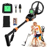 Metal Detector Bambini, Leggero Metal Detector per Bambini Regolabile ad Alta Sensibilità con Display LCD e Indicazione SUONO, Bobina Impermeabile IP68, per Regalo Principianti E Bambino