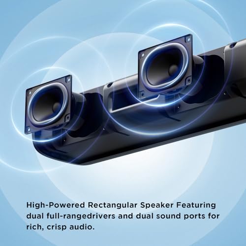 MZEIBO TV Sound Bar, Sound Bars for Smart TV Bluetooth 5.0 Soundbar 50W 17Inch Soundbars with ARC/Optical/AUX Connection Surround for Home Theater Audio TV/PC/Gaming/Projectors – Image 3