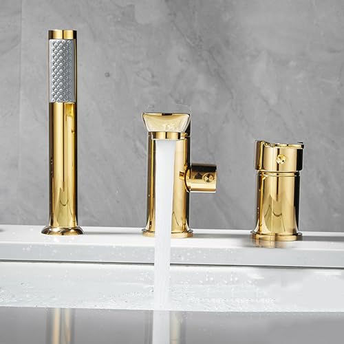 Baignoire du mélangeur taps 3 trous noir pivotant 360 avec fixation douche LWX