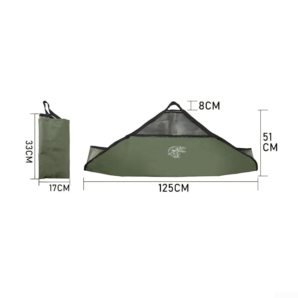 Bolsa plegable para pesaje de peces con regla de medición para atrapar y liberar, malla de nailon, red de aterrizaje para carpa, lucio, pesca gruesa