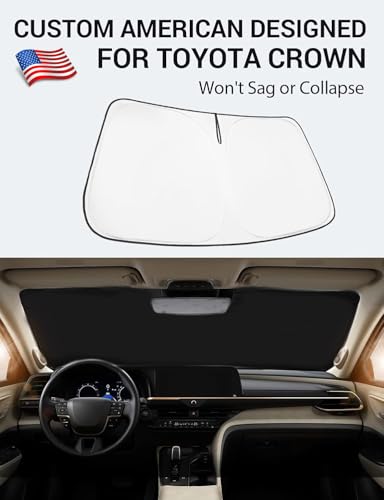 Image of Proadsy Windshield Sun Shade for Toyota Crown 2023 2024 2025 2026 Foldable Front Sunshade Protector Blocks UV Rays Keep Car Cooler