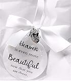 Mother Memorial Christmas Ornament Heaven is Even More Beautiful Now That You Are There w/ Mom Charm Sympathy Gift