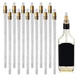 Nuanchu 24 Pcs Wine Bottle Torch Hardware Kit Wine Bottle Torch Wick, Includes 12 Soft Fiberglass Replacement Wicks, Brass Wicks Mount with Washer for DIY Homemade Decor Outdoor Lighting