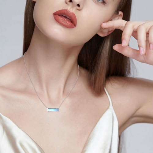 CRMAD Bar Larimar/Turquoise/Moonstone Urn Necklace Sterling Sliver Cremation Jewelry Urn Necklaces for Ashes for Women2