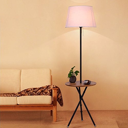AZ Accueil Lampadaire, Lampe à Poser au Sol en Bois Massif, Lampadaire en Bois Massif Chambre à Coucher Salon Étude Moderne Simple en Fer Simple à Trois Pieds de Style américain Lampe de Table Creati