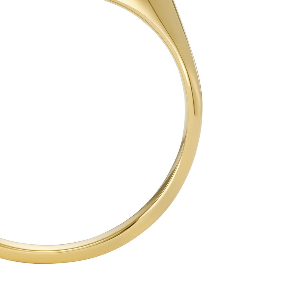 Fossil Damen-Siegelring Harlow Linear Texture Heart Edelstahl goldfarben, JF046557108
