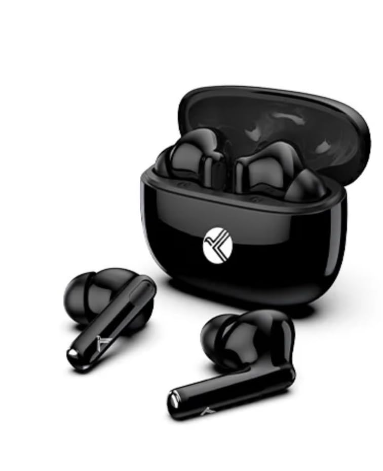 Image of KDM Z5 BlackPods Bluetooth 5.4 Wireless Earbuds, 35H Total Playtime, 5H Music Time, 60 Min Type-C Fast Charging, in-Ear Design, Voice Assistant, Touch Controls, Black