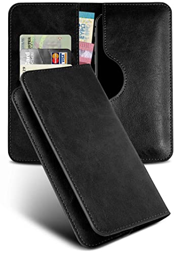 MoEx Funda para teléfono móvil para HTC U11, Funda Protectora Plegable con Ranura para Tarjetas, Hecha de Cuero Vegano, Funda deslizable con protección de 360 Grados, Negro