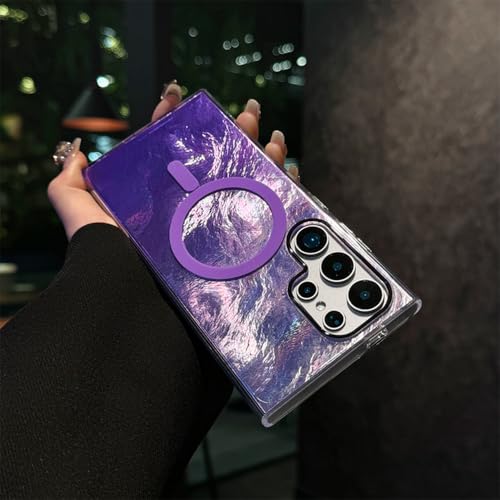 Étui Samsung S23 magnétique violet pour éviter les rayures et charger sans fil