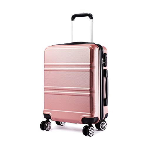 mansfield whirlpool - Carry on Luggage 20-Inch Lightweight ABS Material with 4 Spinner Wheels Travel Suitcase Airline Approved Carry on Suitcase Rose Gold