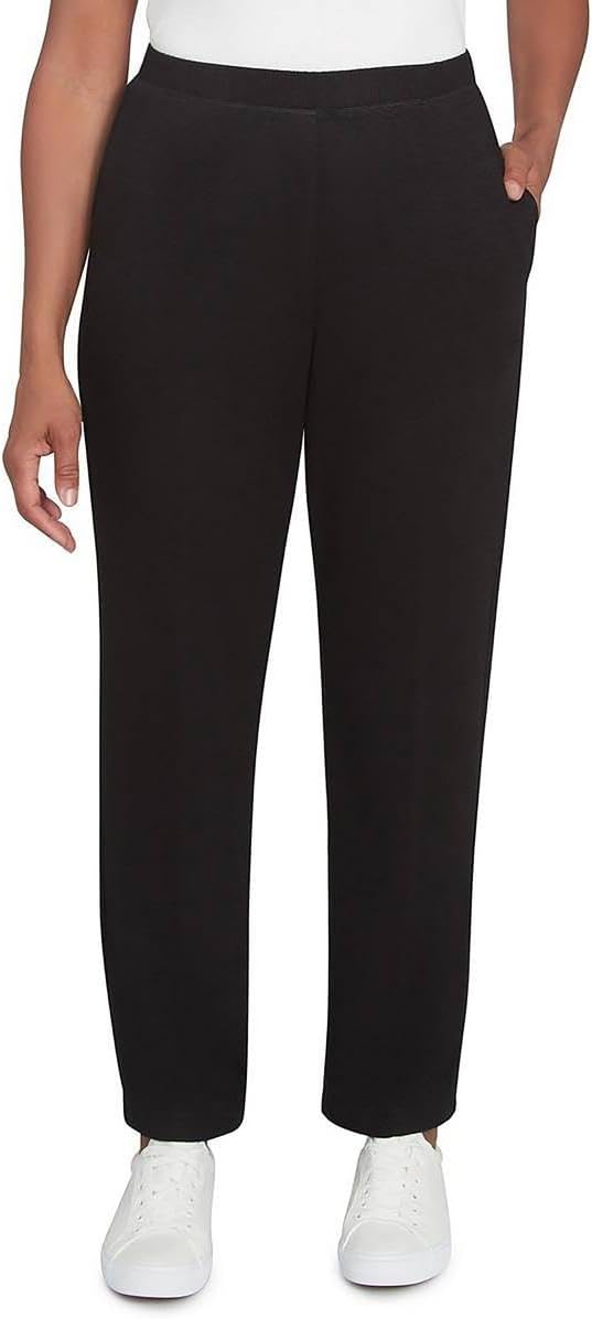 Alfred Dunner Womens Petites French Quarter Solid Rayon Straight Leg Pants