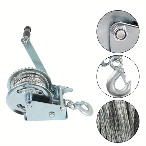 Manual Winch, Polipasto Manual 1600LBS con Cable de 10M miniatura 6