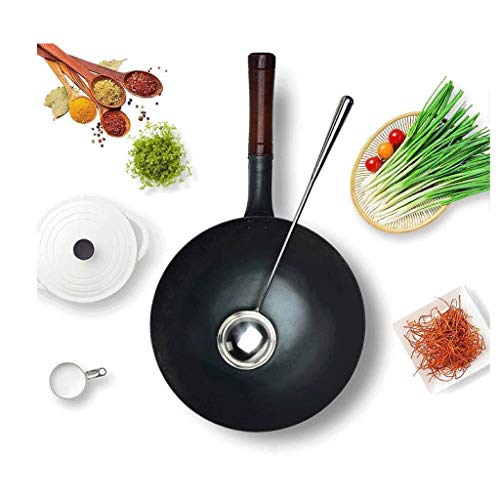 Wok acero inoxidable con tapa y espátula 32 cm miniatura 2