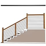 Senmit 8 Feet x 5/8-inch Round Horizontal Bar Baluster for Stair Remodel - Wrought Stair Iron Baluster for Staircase, 10 Pack Matte Black