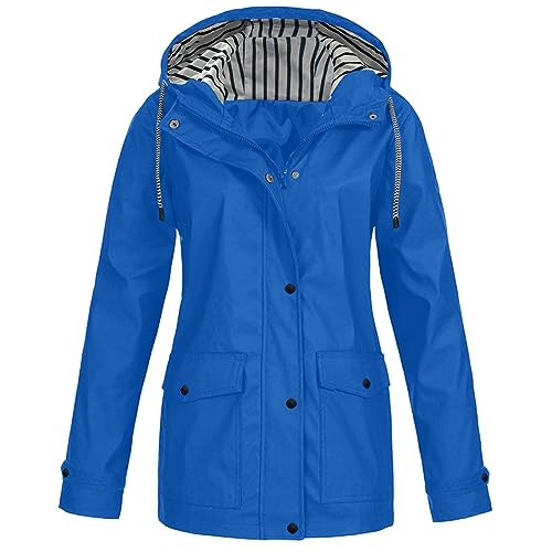 Veste de pluie pour femmes de mi-saison avec fermeture éclair et poches