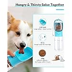 Paoakaola-Dog-Water-Bottle-2-in-1-Leak-Proof-Portable-Pet-Water-Bottle-with-Food-Container-Outdoor-Portable-Water-Dispenser-for-Cat-Rabbit-Puppy-for-Walking-Hiking-Camping-Travel19oz-Blue
