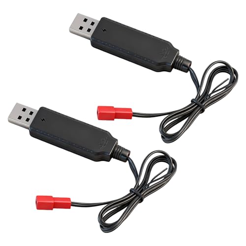 2 Pièces Chargeur USB RC Universel JST 2PIN pour Batteries LiPo 3,7V et NIMH NiCd 3,6V, Compatible Voiture, Drone, Bateau, Avion, Hélicoptère, Jouets...