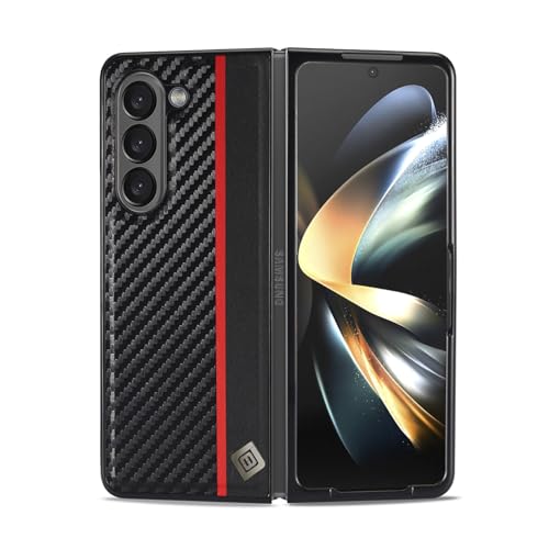 Étui Samsung Galaxy Z Fold 7 antichoc avec protection rabat en carbone noir