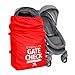 J.L. Childress Gate Check Bag for Standard and Double Strollers, Durable and Lightweight, Water-Resistant, Drawstring Closure with Adjustable Lock, Webbing Handle, Includes Stretch Zipper Pouch, Red