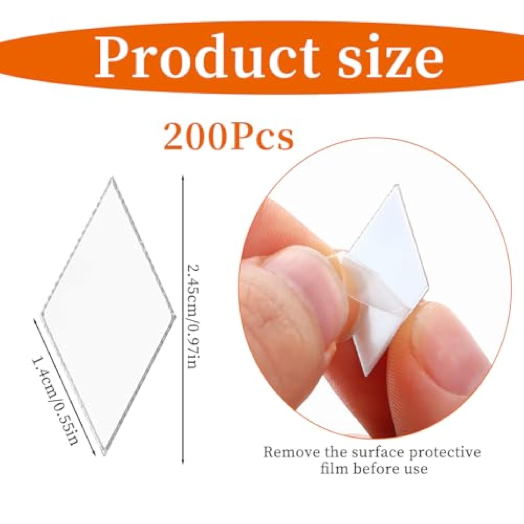 Small Diamond Shape Mirrors for Crafts, 200 Pieces